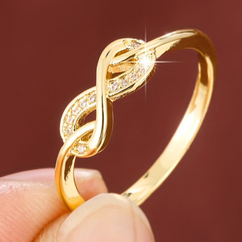 Women's Infinity Knot Promise Ring with Plated Synthetic Zirconia